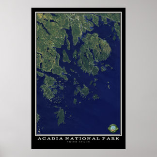 Acadia National Park Maine van de ruimtesatelliet Poster