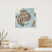 Acadia National Park Map 1960 Poster (Keuken)