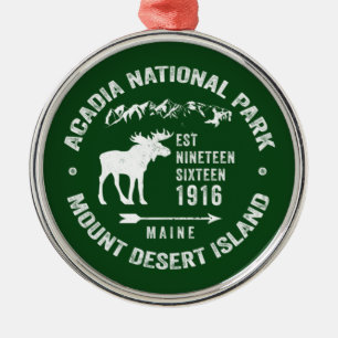 ACADIA NATIONAL PARK MOOSE COLLECTOR HOLIDAY METALEN ORNAMENT