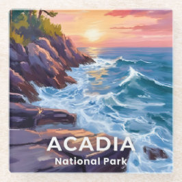 Acadia National Park | Otter Cliffs Maine Travel Glazen Onderzetter