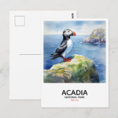 Acadia National Park - Perched Puffin Briefkaart (Voorkant / Achterkant)