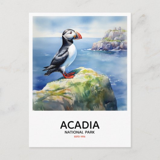 Acadia National Park - Perched Puffin Briefkaart (Voorkant)
