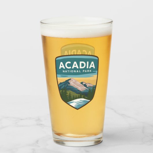 Acadia National Park Reisbadge Glas (Voorkant gevuld)