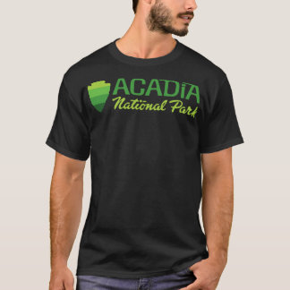 Acadia National Park Retro Arrowhead Wordmark Gree T-shirt