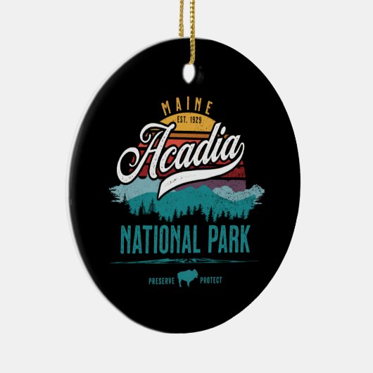 ACADIA NATIONAL PARK RETRO SUN HOLIDAY ORNAMENT (Rechts)