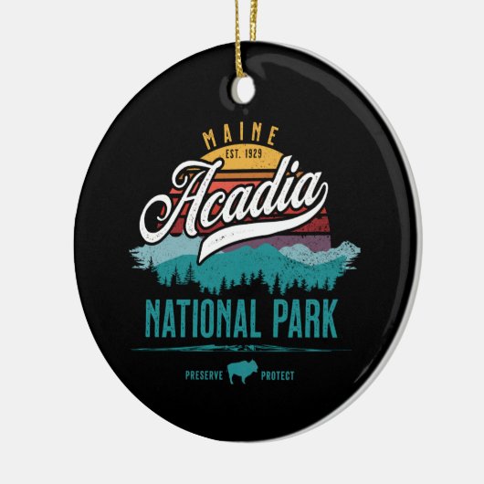 ACADIA NATIONAL PARK RETRO SUN HOLIDAY ORNAMENT (Links)