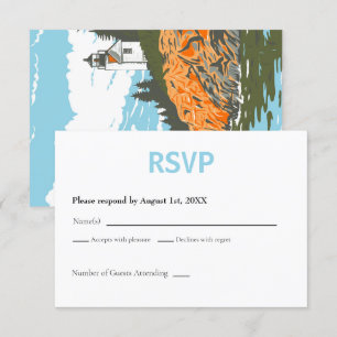 Acadia National Park RSVP-kaart Retro RSVP Kaartje