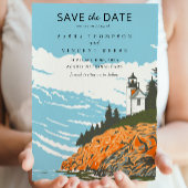 Acadia National Park Save The Date Retro Kaart
