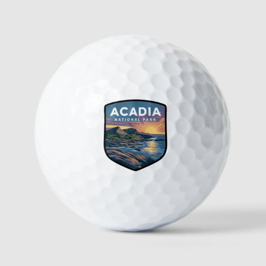 Acadia National Park Sunset Badge Golfballen (Voorkant)