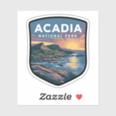 Acadia National Park Sunset Badge Sticker (Vel)