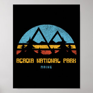 Acadia National Park T-shirt Maine Retro Vintage W Poster