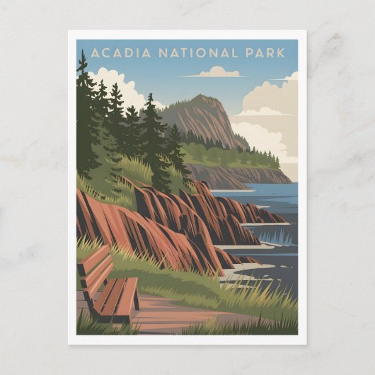 Acadia National Park vintage Briefkaart (Voorkant)