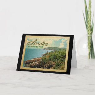 Acadia National Park Vintage Travel Kaart