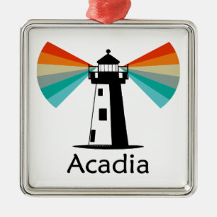 Acadia National Park Vuurtoren Regenboog Metalen Ornament