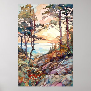 Acadia National Park Waterverf Poster