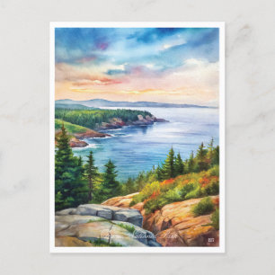 Acadia National Park Waterverf Schilderij Briefkaart