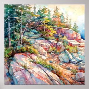 Acadia National Park Waterverf Schilderij Poster