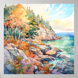 Acadia National Park Waterverf Schilderij Poster