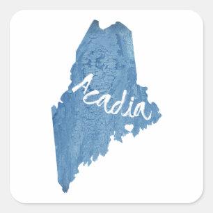 Acadia National Park Wood Grain Vierkante Sticker