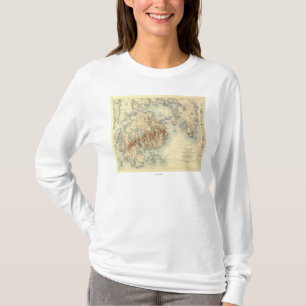 Acadia National ParkTopographic Panoramic Map T-shirt