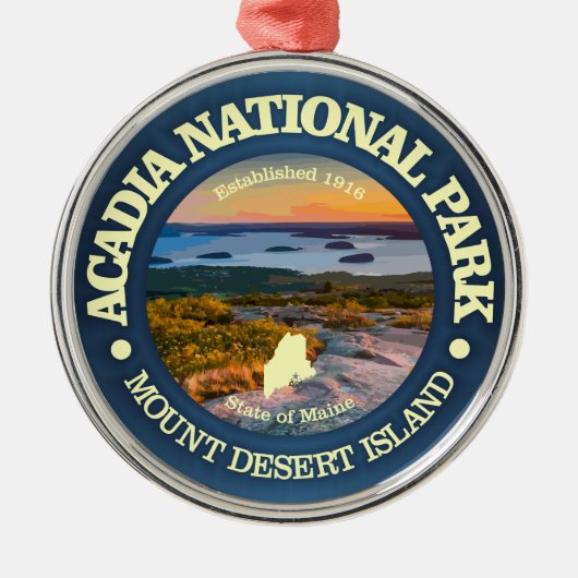Acadia NP (Cadillac Mtn) Metalen Ornament (Voorkant)