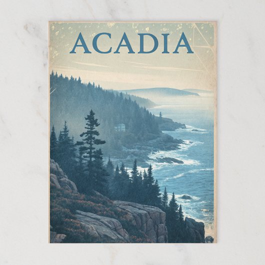  Acadia: Rocky Coastline Uitzicht Briefkaart