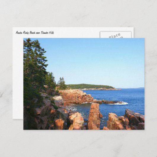 Acadia rotsachtig strand nabij Thunder Hole Briefkaart (Voorkant / Achterkant)