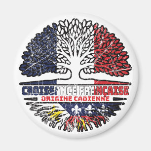 Acadian Cajun French France Tree Roots Flag Magneet