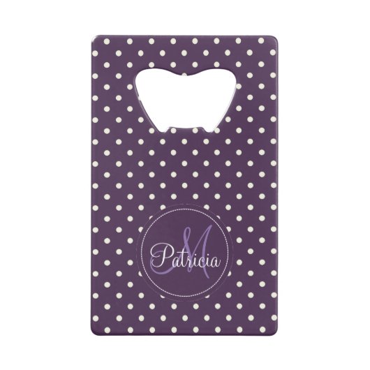 Acai violet violet et Pois blancs Monogramme