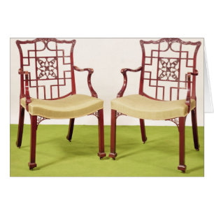 Acajou de Chippendale dinant des chaises