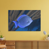 Acanthurus coeruleus met zee canvas afdruk (Insitu (Woonkamer))