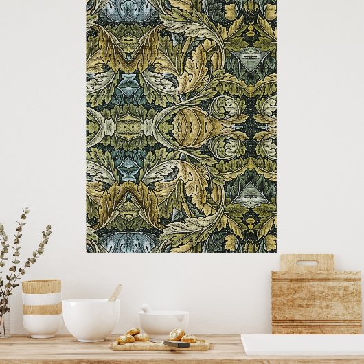 Acanthus  bloemmotief van William Morris Poster (Keuken)