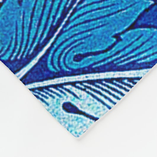 Acanthus Blue, William Morris Fleece Deken (Hoek)