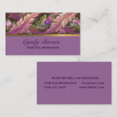 Acanthus Floral Carte de visite frontière violet (Devant / Derrière)