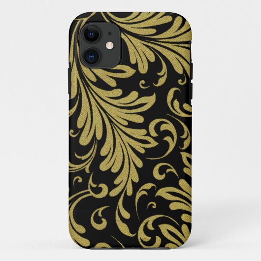 Acanthus laat goud en zwart achter Case-Mate iPhone case (Achterkant)
