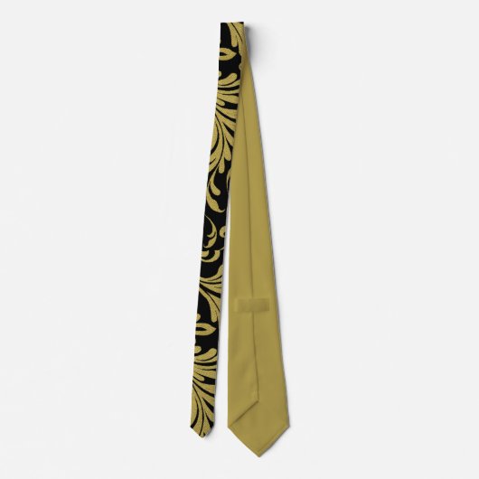 Acanthus laat goud en zwart achter stropdas (Achterkant)