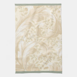 Acanthus Leaves in Soft Beige Theedoek