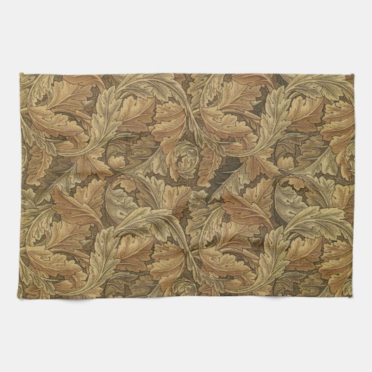 Acanthus Leaves van William Morris, Antiek textiel Theedoek (Horizontaal)