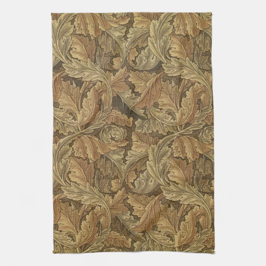 Acanthus Leaves van William Morris, Antiek textiel Theedoek (Verticaal)