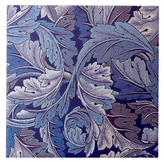 Acanthus Paars, William Morris Tegeltje (Voorkant)