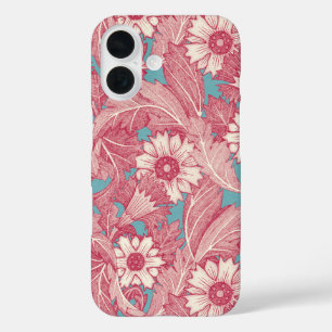 Acanthus viva magenta turquoise iPhone 16 hoesje