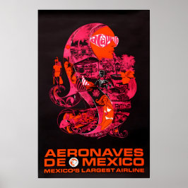 Acapulco Art Mexico Print Aeronaves Travel Poster