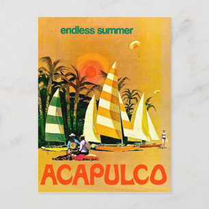 Acapulco, eindeloze zomer zeilboten aan de kust briefkaart
