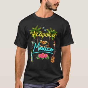Acapulco Mexico Beach Summer Palm Surf Sun Set Pal T-shirt
