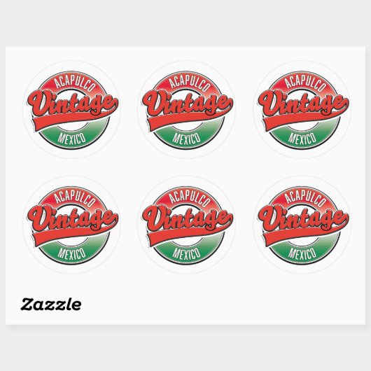 Acapulco Mexico vintage logo Ronde Sticker (Vel)