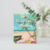 Acapulco Mexico Vintage-poster Briefkaart (Staand voorkant)