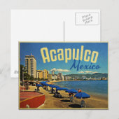 Acapulco Mexico Vintage Travel Briefkaart (Voorkant / Achterkant)