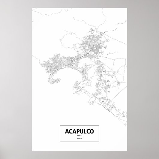 Acapulco, Mexico (zwart op wit) Poster (Voorkant)