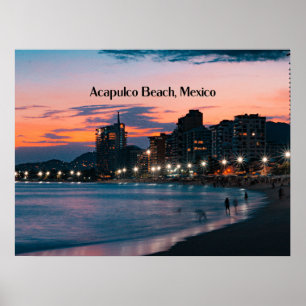 Acapulco-strand, Mexico Poster