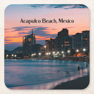Acapulco-strand, Mexico Vierkante Kartonnen Onderzetter